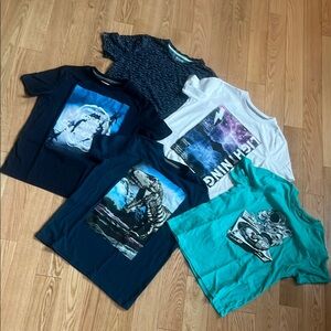 Kids Old Navy  Graphic T-Shirts Set - Blue, White, Teal sz 10-12